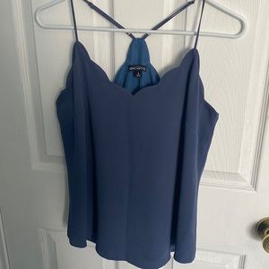 Blue J. Crew Factory Scallop Tank Top